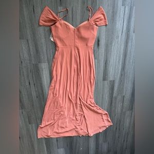 BIRDY GREY OFF SHOULDER MAXI TERRACOTTA SIZE MEDIUM NEW TAGS
